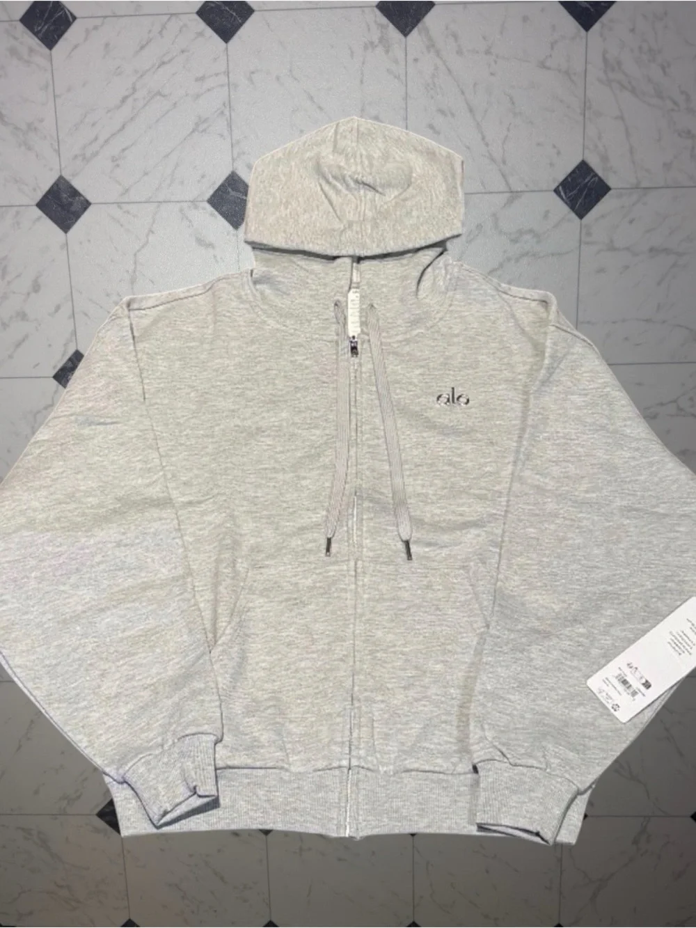 Alo Accolade Heather Grey Full Zip Hoodie Women’s NWT Size S